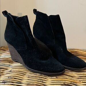 Lucky Brand Black Suede Ankle Booties